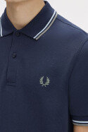 Fred Perry Twin Tipped Polo Shirt Dark Airforce Light Ice
