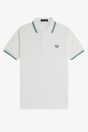 Fred Perry Twin Tipped Polo Shirt Snow White Track Blue