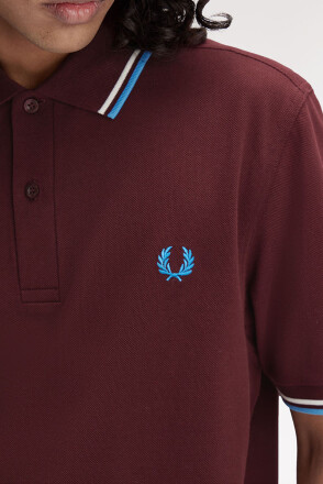 Fred Perry Twin Tipped Polo Shirt Oxblood Ecru
