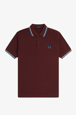 Fred Perry Twin Tipped Polo Shirt Oxblood Ecru