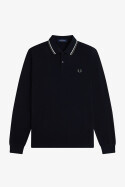 Fred Perry Twin Tipped Longsleeve Polo Shirt Black Ecru