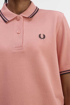Fred Perry Ladies Twin Tipped Polo Blossom Pink Black