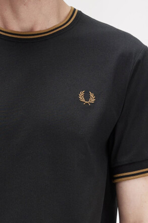 Fred Perry Twin Tipped T-Shirt Black Shaded Stone