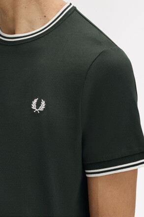 Fred Perry Twin Tipped T-Shirt Night Green Snow White