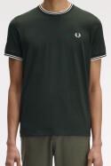 Fred Perry Twin Tipped T-Shirt Night Green Snow White
