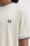Fred Perry Twin Tipped T-Shirt Ecru Court Blue