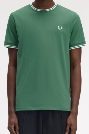Fred Perry Twin Tipped T-Shirt Sport Green Track Blue