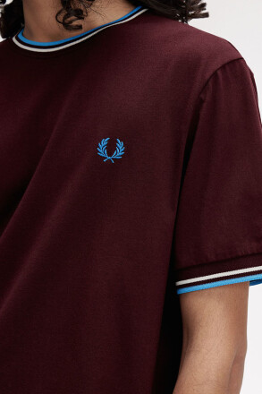 Fred Perry Twin Tipped T-Shirt Oxblood Ecru