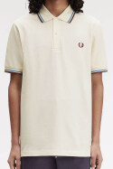Fred Perry Twin Tipped Polo Shirt Ecru Court Blue