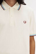 Fred Perry Twin Tipped Polo Shirt Ecru Court Blue