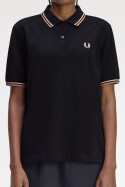 Fred Perry Ladies Twin Tipped Polo Black Silky Peach