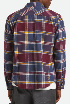 Brixton Bowery Flannel Shirt Mood Indigo Port