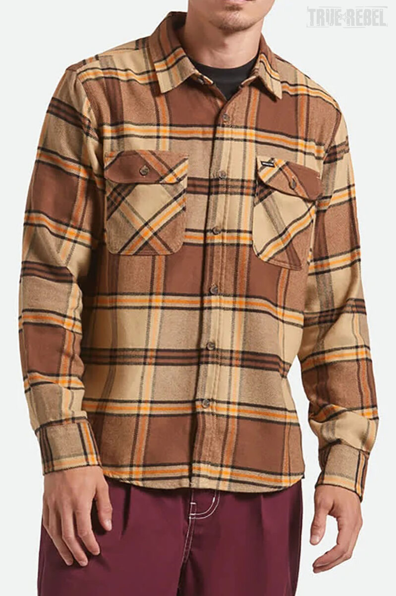 Brixton Bowery Flannel Shirt Sand Pinecone