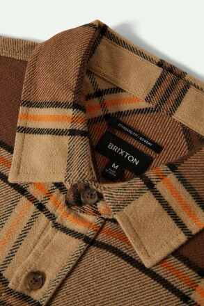 Brixton Bowery Flannel Shirt Sand Pinecone