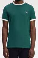 Fred Perry Ringer T-Shirt Sport Green Snow White
