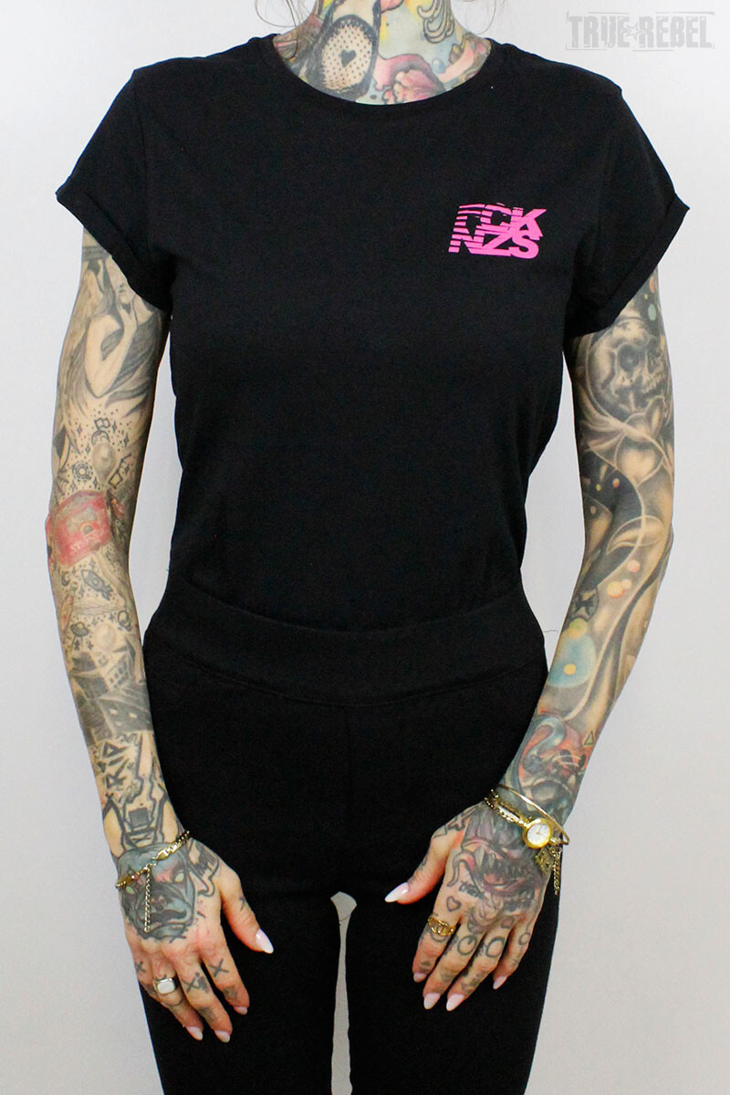 True Rebel T-Shirt FCK NZS Stripes Pocke box