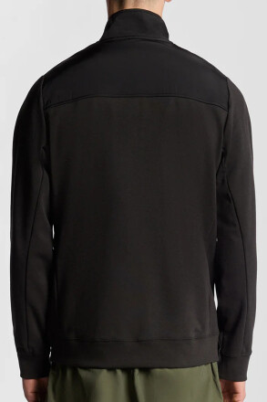Lyle & Scott Panneled Hybrid Quarter Zip Black Ice