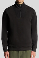 Lyle & Scott Panneled Hybrid Quarter Zip Black Ice