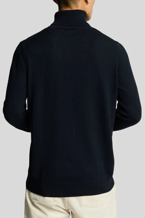 Lyle & Scott Cotton Merino Turtleneck Jumper Jet Black