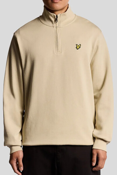 Lyle & Scott Loopback Quarter Zip Sweat Grey Taupe