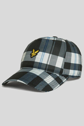 Lyle & Scott Tartan Cap Jet Black White