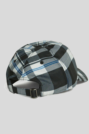Lyle & Scott Tartan Cap Jet Black White