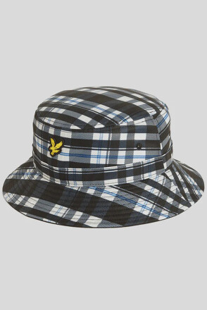Lyle & Scott Tartan Bucket Hat Jet Black White