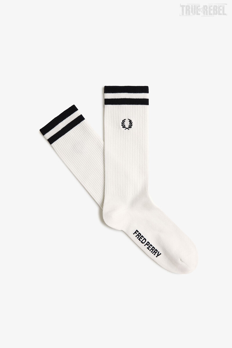 Fred Perry Tipped Sport Socks Snow White Black