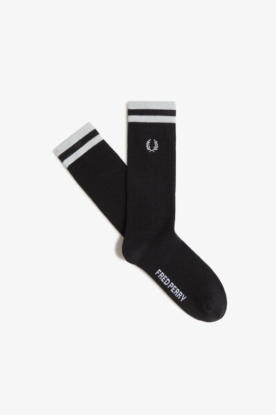Fred Perry Tipped Sport Socks Black Snow White