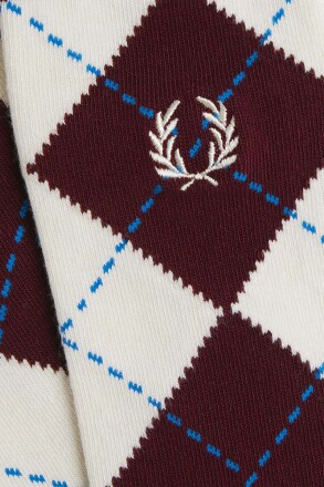 Fred Perry Jacquard Argyle Socks Oxblood Ecru