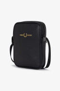 Fred Perry Scotchgrain Leather Side Bag Black