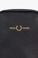 Fred Perry Scotchgrain Leather Side Bag Black