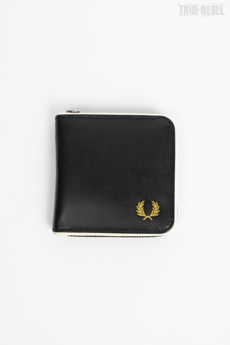 Fred Perry Classic Zip Around Wallet Black Ecru