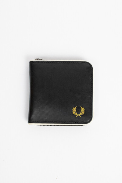 Fred Perry Classic Zip Around Wallet Black Ecru