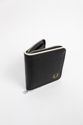 Fred Perry Classic Zip Around Wallet Black Ecru