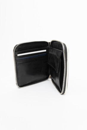 Fred Perry Classic Zip Around Wallet Black Ecru