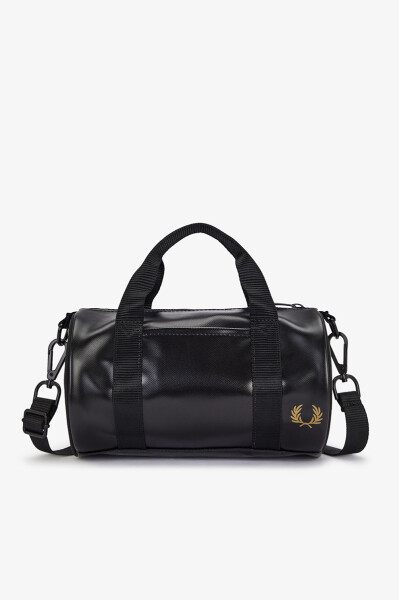 Fred Perry Tonal Classic Mini Barrel Bag Black Gold