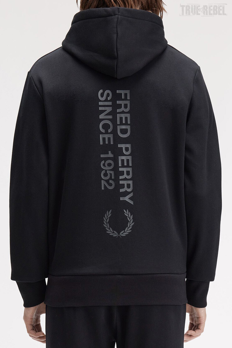 Fred Perry Bold Branding Hoodie Black