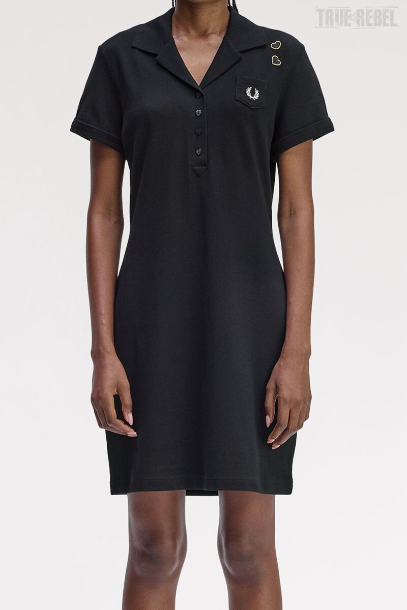 Fred Perry Amy Winehouse Pocket Detail Pique Dress Black