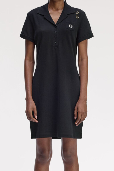 Fred Perry Amy Winehouse Pocket Detail Pique Dress Black
