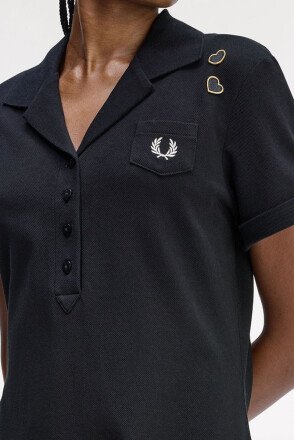 Fred Perry Amy Winehouse Pocket Detail Pique Dress Black