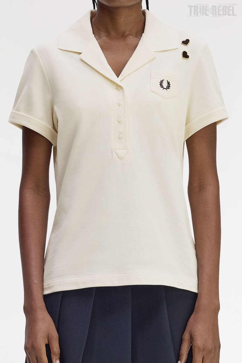Fred Perry Amy Winehouse Pocket Detail Polo Shirt Ecru