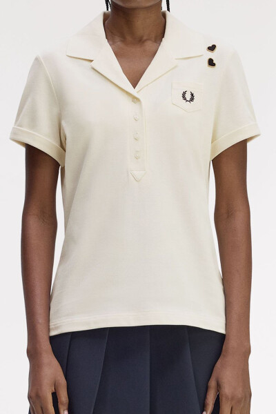 Fred Perry Amy Winehouse Pocket Detail Polo Shirt Ecru