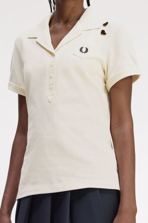 Fred Perry Amy Winehouse Pocket Detail Polo Shirt Ecru