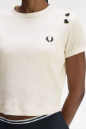 Fred Perry Amy Winehouse Ladies Ribbed T-Shirt Ecru