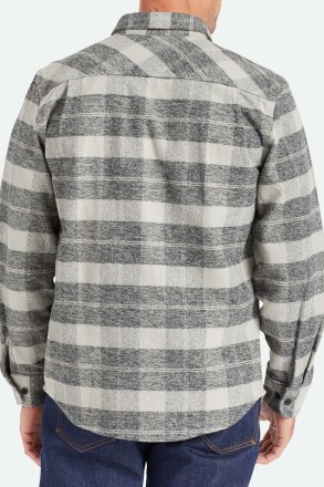 Brixton Bowery Heavy Weight Flannel Shirt Black Charcoal