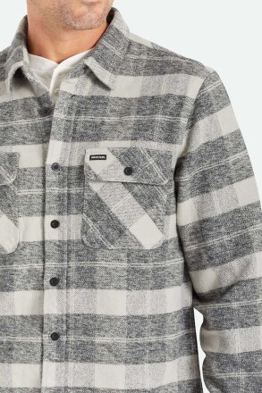 Brixton Bowery Heavy Weight Flannel Shirt Black Charcoal
