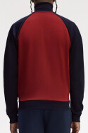 Fred Perry Contrast Sleeve Track Jacket Burton Red Navy