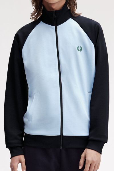 Fred Perry Contrast Sleeve Track Jacket Track Blue Navy