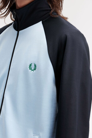 Fred Perry Contrast Sleeve Track Jacket Track Blue Navy